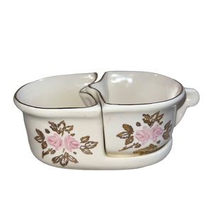 Vintage Nor-so Camden, AR Nesting Cream & Sugar Hand-painted 22kt Gold USA #830A